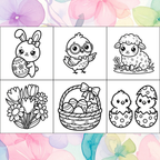 Spring Easter Coloring Book Magnet Pack (2026) - 6-Pack