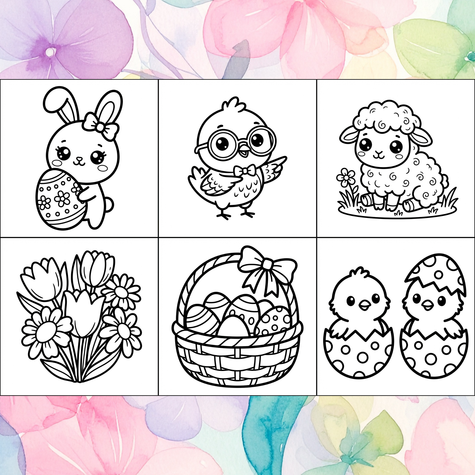 Spring Easter Coloring Book Magnet Pack (2026) - 6-Pack